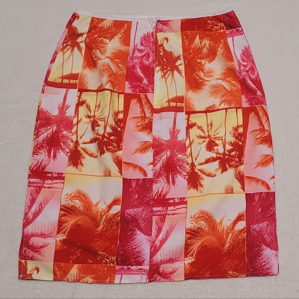 Air Play Sport Vintage 80s Neon Orange Red Palm Tree Tropical Print Mini Pencil - Picture 6 of 11